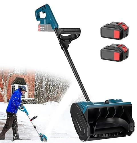 Pala da neve elettrica senza fili, con batterie, direzione regolabile e asta telescopica per una rimozione efficiente della neve