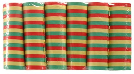 Boland - Bunte Luftschlangen, 6 Rollen je 4 Meter | Dekoration aus Papier für Karneval, Geburtstag und Mottoparty