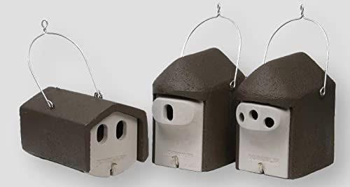 Naturschutzprodukt Set II Garten räubersicher 3 Nisthöhlen Nistkasten Vogelhaus für Gartenvögel Vögel