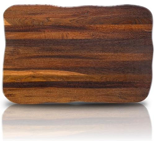 holz4home® La Madera Schneidebrett I Küchenbrett aus Eichenholz (Dunkles Eichenholz, 60x40 cm)
