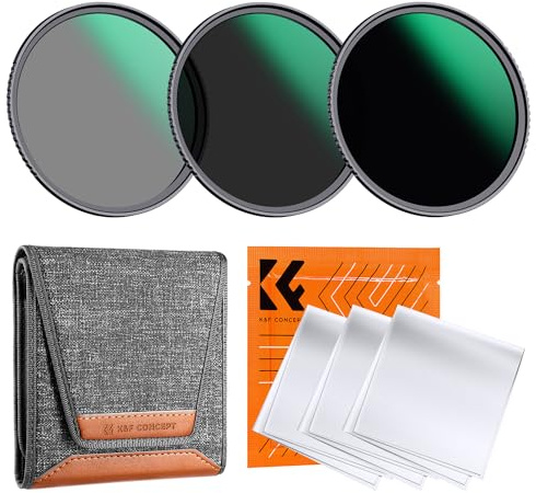 K&F CONCEPT 52mm ND Filter Set ND8 ND64 ND1000 Camera Lens Filter Pouch | HD Multi-Coated Optical Glass Waterproof, Fixed ND No Black X, for Landscape Long Exposure Photography Nano-D Series FS505