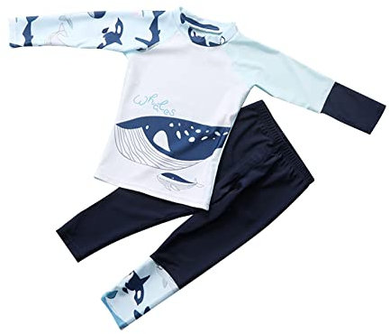 Zweiteilige Badeanzüge für und, Rashguard, langärmelig, Sonnenanzüge, Badeanzug, Badebekleidung Badeset Für Baby (Blue, 9-11 Years)