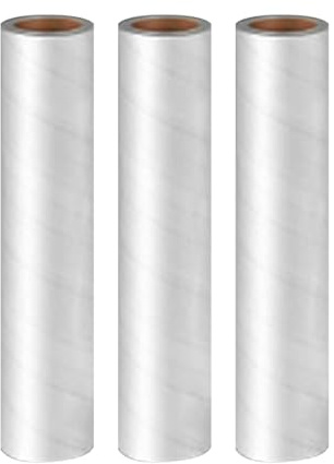 BYYLECL Boden-Fusselrolle, Fusselrollen mit langem Griff, große Reinigung, Fusselrollen, reißbar, Fusselreinigungswerkzeug für Tierhaare, Katzenhaare, Hundehaare, Staub, 19 cm, 3 Rollen