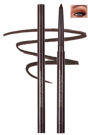 Dark Brown Waterproof Eyeliner Pencil – Long-Lasting Gel Formula, Smudge-Proof, Quick-Dry, Fine Tip for Precise or Bold Eye Looks, Smooth & Natural Application