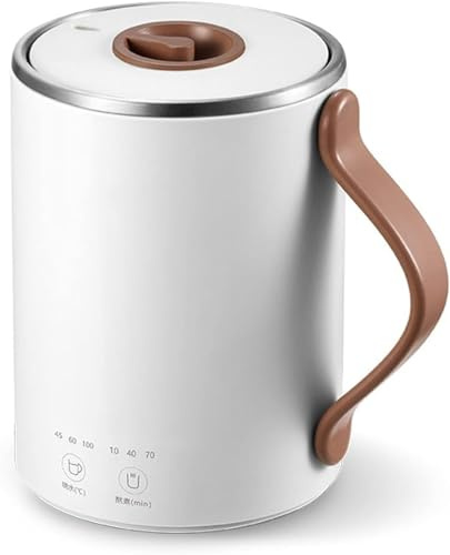 SLCHJX Kettles for Boiling Water, 350Ml Cooking Pot Stainless Steel Inner Dessert Stewinghine Multi Cooker Preserving Pot Portable Kettle Boil-Dry Protection, Stainless/White elegant