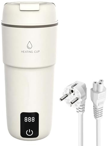 GOEDCH Hervidor de agua eléctrico de viaje pequeño: control de temperatura de 4 niveles, hervidor de agua portátil, mini taza de agua de acero inoxidable 304, 220 V, 300 W, mini taza de agua, apagado
