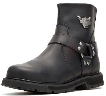 Harley-Davidson Men's Rambert Leather Motorcycle Casual Harness Boot, Black, 9