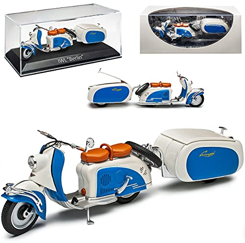 Atlas IWL SR59 Berlin Roller mit Anhänger 1959-1963 DDR 1/24 Modell Motorrad