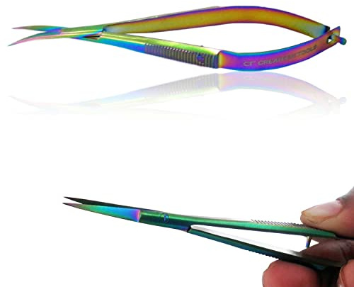 CT Eyebrow Scissors for Precision Trimming Eyebrow, Eyelash, Lashes, Ear, Nose, Mustache and Beard for Men & Women