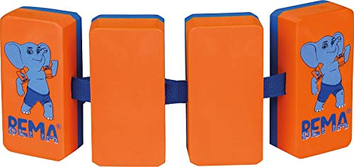 BEMA Schwimmgürtel mit vier Auftriebskörpern aus EVA-Schaum und verstellbarem Gurt, für Kinder von 2-6 Jahren, orange, rechteckig