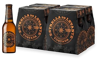 Estrella Levante Punta Este | Cerveza Tostada | Matices Caoba | Sabor Único | Caja 24 Botellas x 25 cl