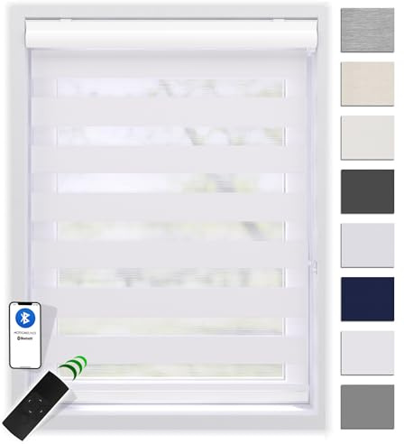 EFIXS Doppelrollo mit Kassette 160 x 240 cm (BxH) in Weiss/Duo Rollo mit Premium-Unterschiene/Doppelrollo zum Bohren in den Breiten 40-220 cm