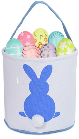 Capgoost Bolsas de Conejos de Pascua, cestas de Pascua para niños, Bolsas de Regalo de Pascua, Nido de Pascua para Rellenar, Cesta de Pascua con asa, Cesta de Pascua para