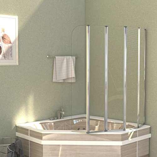 Furniture Home Tools Badewannenabtrennung 120x140 cm gehärtetes Glas transparent