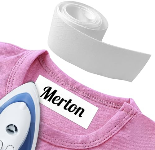 2CMx5M Namensaufkleber Kleidung,Bügeletiketten für Kleidung,Kleidung Namensetiketten Thermo-Klebstoff,Namensetiketten zum Aufbügeln,Wäscheetiketten Selbstklebend für Kindergarten