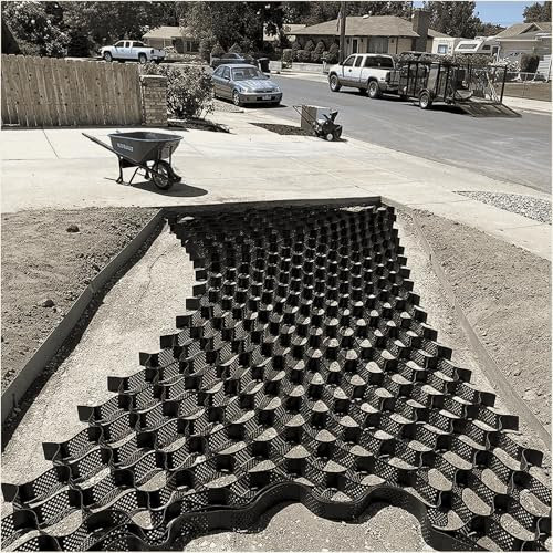 Stabilisateur de Grille de Sol en Gravier, SystèMe de Pavé PerméAble de 2 Po de Profondeur, pour Patio, AlléE, Base de Remise, AlléE pour VéHicules LéGers, Parking(4x7m(13x23ft))