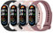 Mugust 4Pack Correas para Xiaomi Mi Band 9/10/8 Mujer Hombre,Silicona Coloridos Recambio Suave Pulseras de Repuesto para Xiaomi Mi Smart Band 8/9/10(Negro/Rosa/Starlight/Púrpura)