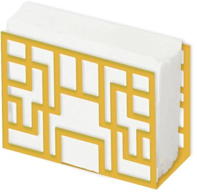 SUPERDANT Servilletero Con Rayas Rectangulares Para Mesas Servilletero Amarillo Mesa Metal Soporte de Papel de Seda Soporte de Servilletas Independiente Dispensador de Servilletas para Cocina Café