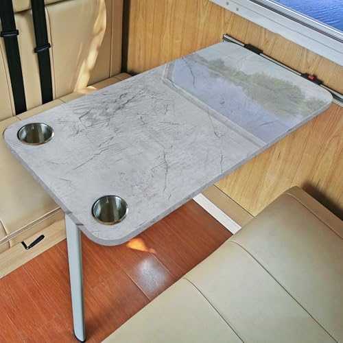 WPWSDWMX Wohnmobil-Tisch, Wandtisch Klappbar mit Klappbeinen, Teleskopbeinen aus Aluminiumlegierung und Tischplatte aus Hartfaserplatte(Gray,76cm/30in)