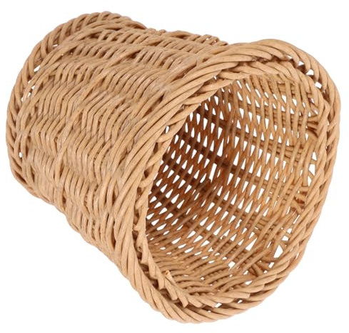 MUELODSIC Bote de Basura Tejido Cesta de Mimbre Redonda Gran Capacidad Diseño Elegante para Baño Cocina Oficina