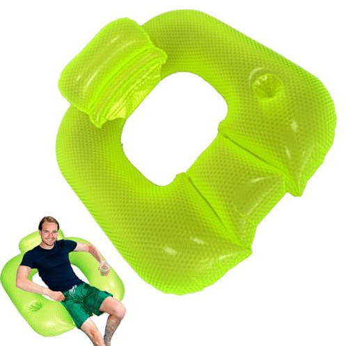 Lettino gonfiabile da piscina con schienale, materasso galleggiante per adulti, comodo letto ad acqua per relax estivo, spiaggia, lago, vacanze, divertimento all'aperto