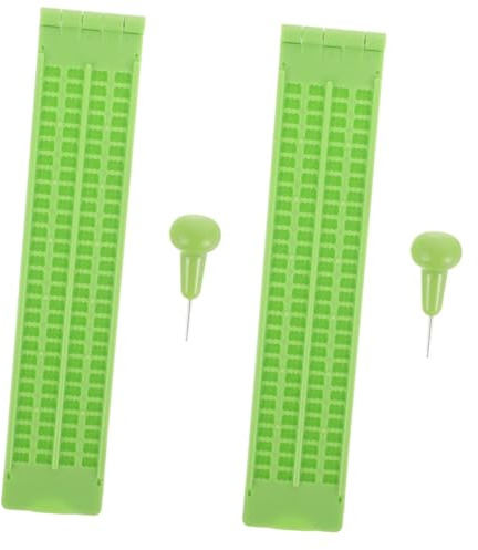Holibanna 2 Set Tavoletta Braille con Punteruolo per Scrittura Kit Didattico per Ciechi Leggero e Portatile per Studio e Apprendimento