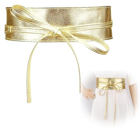 MmotZsb Taillengürtel Gold, Breiter Gürtel Für Kleider, Stretch Gürtel Mit Adjustierbarem Verschluss, Elegantes Accessoire Für Jeden Anlass
