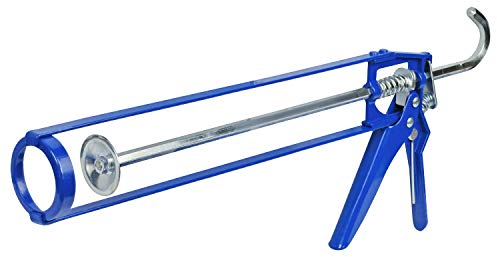 Faithfull Mastic Gun - 425ml Capacity - Metal Frame Skeleton Caulking Gun, 7:1 Thrust Ratio, Ladder Hook & Cleaning Pin, Accepts C20 & C30 Cartridges for Sealants & Adhesives