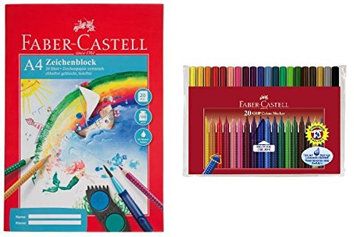 Faber-Castell Filzstift Grip Colour Marker, 20er Set