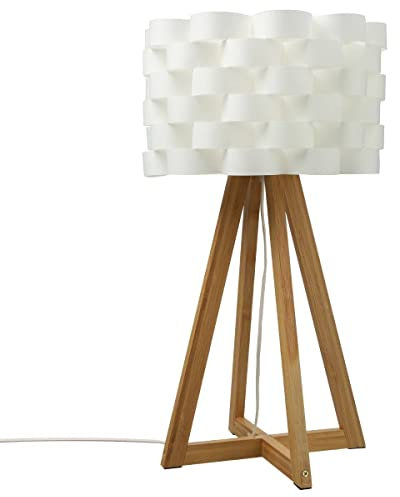 Atmosphera - Lampe Moki - bambou et blanc H55 cm