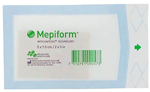 Mepiform Pansement auto-adhésif en silicone souple pour le soin des cicatrices 5,1 x 7,6 cm – Feuille unique (1)
