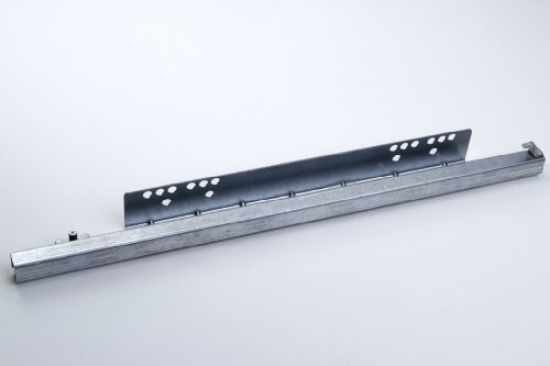 1 paio di guide su rotelle, guida per cassetto, guida estrazione per cassetto, guida a estrazione parziale, metallo zincato, portata 25 kg, con autorientro, lunghezza complessiva 410, montaggio invisibile