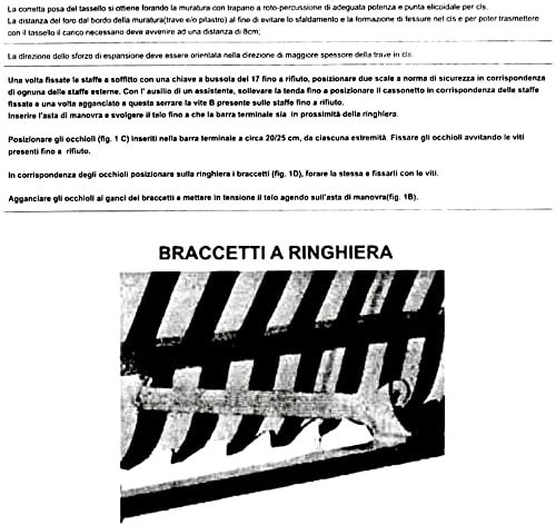 Tenda da sole a caduta per balcone Cm 200x250 H tessuto in poliestere