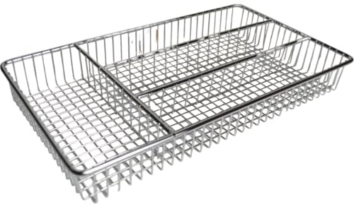 FurnitureXtra Deluxe Stainless Steel Chrome Small Cutlery Tray - L: 32cm x W: 18.5cm x H: 4cm