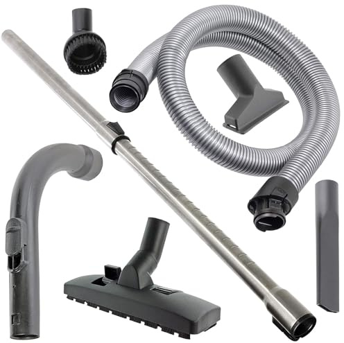 SPARES2GO Suction Hose, Curved Wand Handle, Extension Rod & Tool Kit Compatible with Miele C3 Cat and Dog Complete Powerline Total Vacuum Cleaner (1.8m)