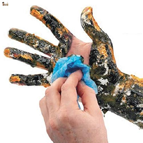 BricoLoco Industrial Double-Sided Hand Cleaner Mechanic Workshop Cleaners - Cleans Greases, Paint, Adhesive, Silicone, Oil... on Leather and Surfaces (3, 80 Wipes)