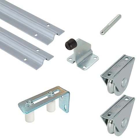 Metalideal Kit Portail Coulissant 6m Gorge 20 mm - Grand Kit | Kit de guidage au sol en acier galvanisé à visser pour portail coulissant 6m, Gorge 20 mm avec accessoires.
