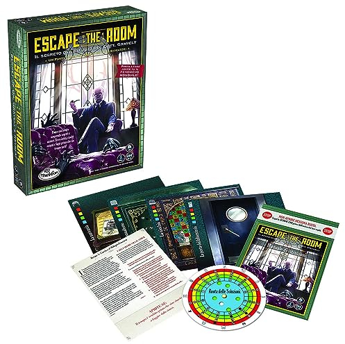 ThinkFun - Escape The Room: Das Geheimnis der Zuflucht von Dr. Gravely, Logikspiel für Erwachsene, 3-8 Spieler, Alter 13 Jahre