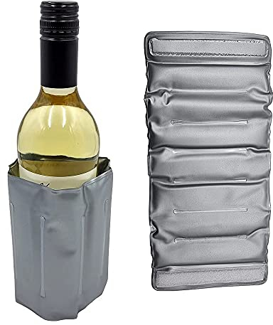 Wine Cooler Sleeve - Instant Bottle Chiller with Gel - Bottle Cooler Jacket - Space Saving Design - Ice Wrap for Wine, Champagne & More
