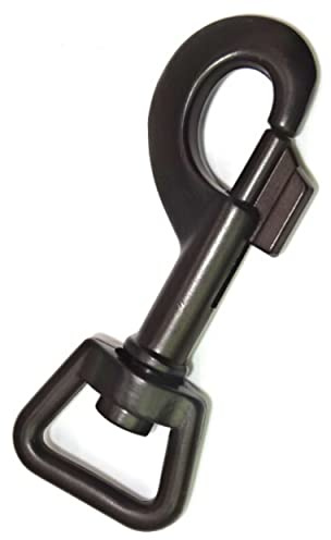 Metalworks Bolzenkarabiner (Zinkdruckguss, schwarz, 80 x 31 mm - für 20 mm Gurtband) mit Drehgelenk (Drehwirbel) für Hundeleine/Schlüsselanhänger