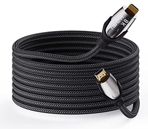 Cavo lungo 8K HDMI 2.1 50FT, 48Gbps Ultra HD piombo ad alta velocità, supporta 8K@60HZ, 4K@120Hz, eARC HDR10, HDCP 2.2/2.3 Dolby, VRR, compatibile con Fire TV/Roku TV/PS5/Xbox X/Switch ecc