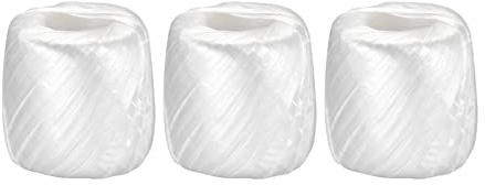 sourcing map Poliéster Nylon Plástico Cuerda Cordel Doméstico Atado para Embalaje Jardinería Artesanía, 100m Longitud, Blanco Paquete de 3
