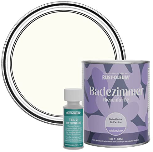 Rust-Oleum wasserbeständiger Fliesenlack für das Badezimmer in seidenglänzendem Finish - Antik Weiß 750ml