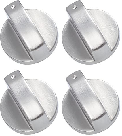 BOSUGE Exquisite Knöpfe, 4-teilige Brenner-Bedienknöpfe, Metall-Kochfeld-Knöpfe, Elektroherd-Knöpfe, Ersatzteil, kompatibel mit GE Stove Range Cooktop 8 mm (Color : Silver 2)
