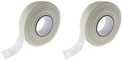 SeKi Gitterband 48mm x 90 Meter selbstklebend, Glasfaser-Gewebeband; Fugenband für Risse und Löcher; Armierungsgewebe, Bewehrungsband für Trockenbau Fugen, Weiß (Packung mit 2)