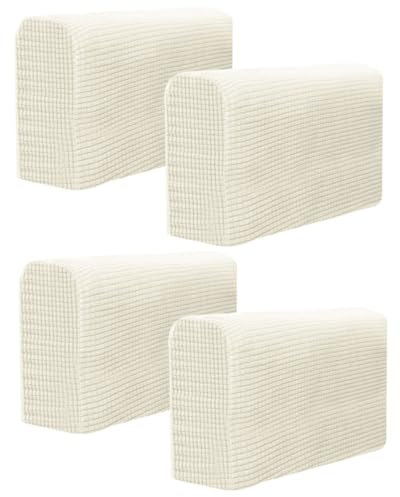 IMIKEYA 4stücke Elastische Sofa Armlehnenbezüge Mikrofaser Schützen Sie Ihre Armlehnen Mit Diesen Eleganten Hautfreundlichen Tüchern Beige Für Zuhause Und Büro