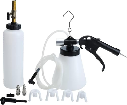 SIO Sangrador de Frenos Neumático Profesional – Purgador de Líquido de Frenos con Aire Comprimido – Herramienta para Cambio y Purgado Sistema de Frenado Coche Moto Taller