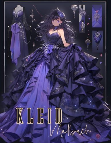 Kleid Malbuch: Mode-Design für Veranstaltungs-Ausmalbilder mit 50 Seiten in Premium-Qualität, Pixelgrafiken für Mädchen ab 8 Jahren, Gesichter schminken (Mode Malbuch).