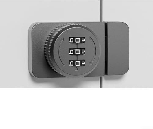 Serrure à combinaison sans clé, 3 serrures à combinaison numérique sans clé avec mot de passe pour porte en verre, serrure pour armoire, porte coulissante (gris)
