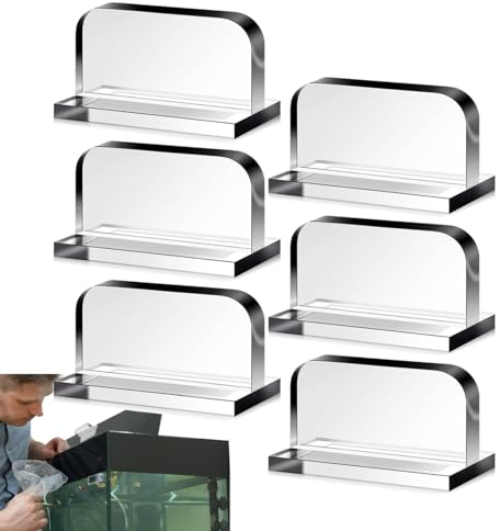 Hapivida 6 Stücke Aquarium Abdeckung Griff Tank 6mm Transparent Acryl Fisch Abdeckung Clip Unterstützung Halter für Randlose Aquarien